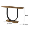 Obin 47 Inch Sofa Table Rustic Oak Brown MDF Black U Shape Steel Base By Casagear Home BM313235