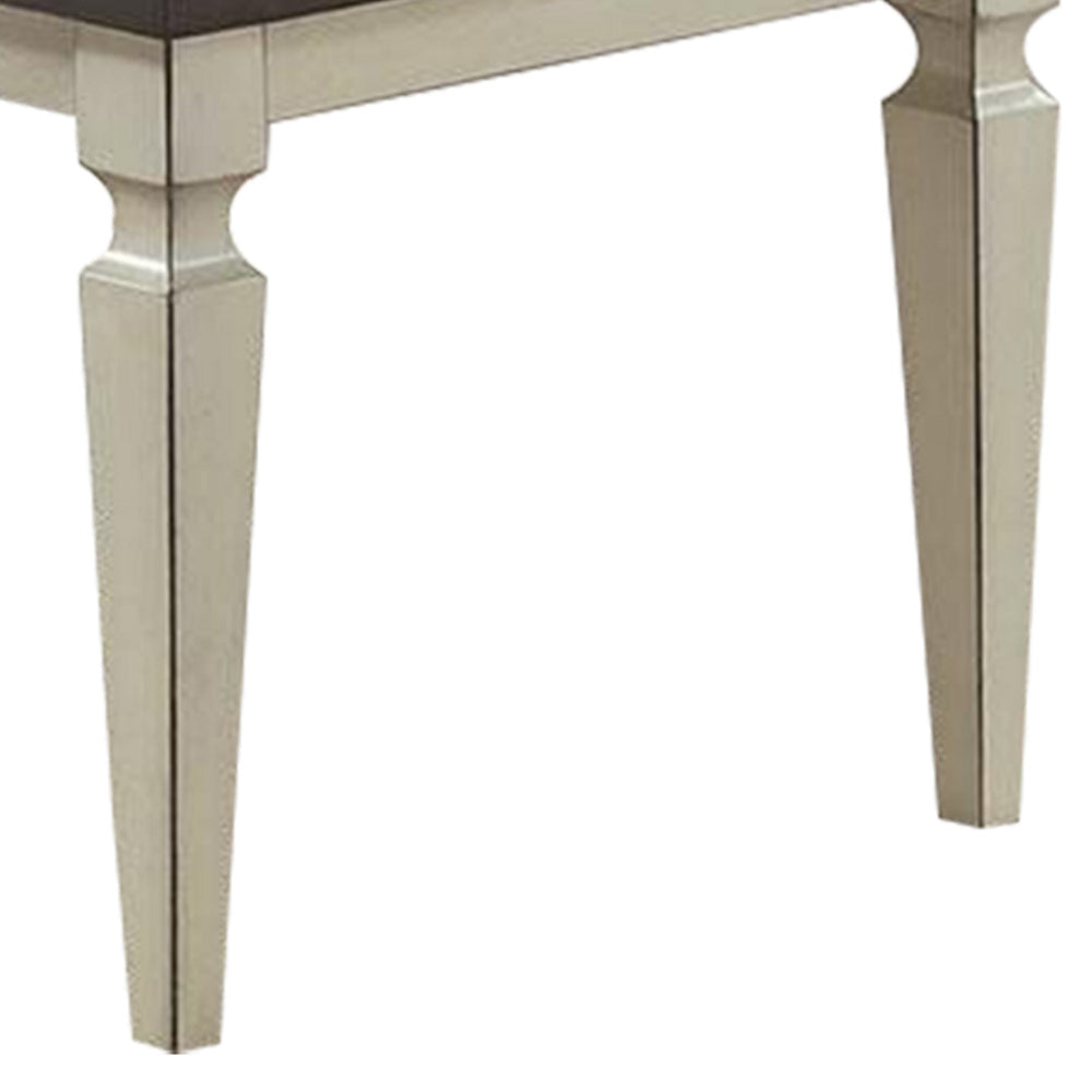 Miun 3 Piece Coffee and End Table Set Classic White Brown Solid Wood By Casagear Home BM313240