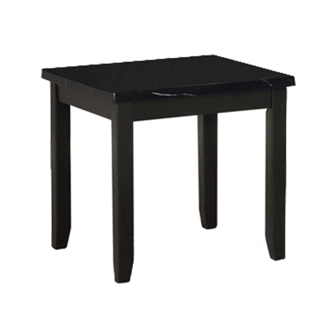 Lide 3 Piece Coffee Table and End Table Set Faux Marble Top Black Wood By Casagear Home BM313243