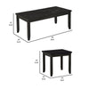 Lide 3 Piece Coffee Table and End Table Set Faux Marble Top Black Wood By Casagear Home BM313243