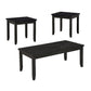 Lide 3 Piece Coffee Table and End Table Set Faux Marble Top Black Wood By Casagear Home BM313243