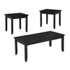 Lide 3 Piece Coffee Table and End Table Set Faux Marble Top Black Wood By Casagear Home BM313243