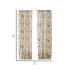 Rosle Set of 2 Window Curtains Cotton Antique Rose Print Multicolor By Casagear Home BM313270