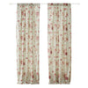 Rosle Set of 2 Window Curtains, Cotton, Antique Rose Print, Multicolor By Casagear Home