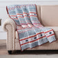 Pimi 50 x 60 Quilted Throw Blanket Polyester Fill Southwest Boho Style By Casagear Home BM313285