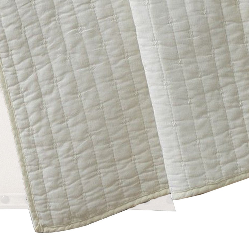 Xumi 50 x 60 Inch Quilted Throw Blanket Channel Quilting Antique White By Casagear Home BM313291