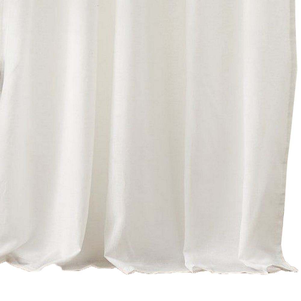 Xumi 4 Piece Window Curtain 2 Panels with Tie Backs Antique White Finish By Casagear Home BM313294