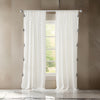 Xumi 4 Piece Window Curtain, 2 Panels with Tie Backs, Antique White Finish By Casagear Home