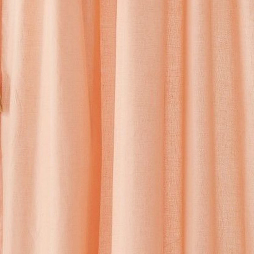 Xumi 4 Piece Window Curtain 2 Panels with Tie Backs Coral Pink Finish By Casagear Home BM313295