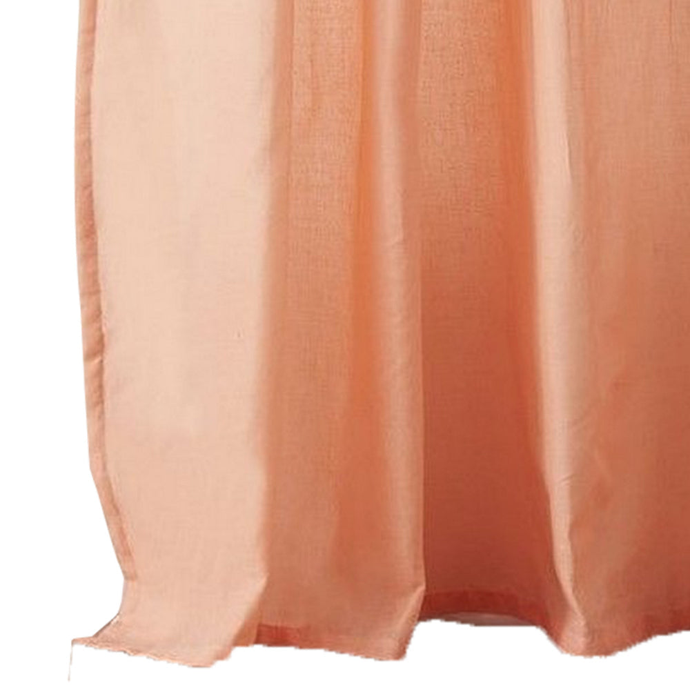 Xumi 4 Piece Window Curtain 2 Panels with Tie Backs Coral Pink Finish By Casagear Home BM313295