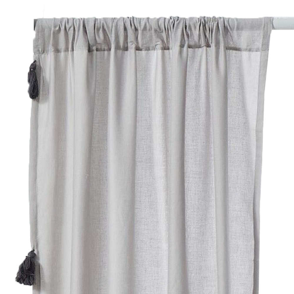 Xumi 4 Piece Window Curtain 2 Panels with Tie Backs Modern Gray Finish By Casagear Home BM313296