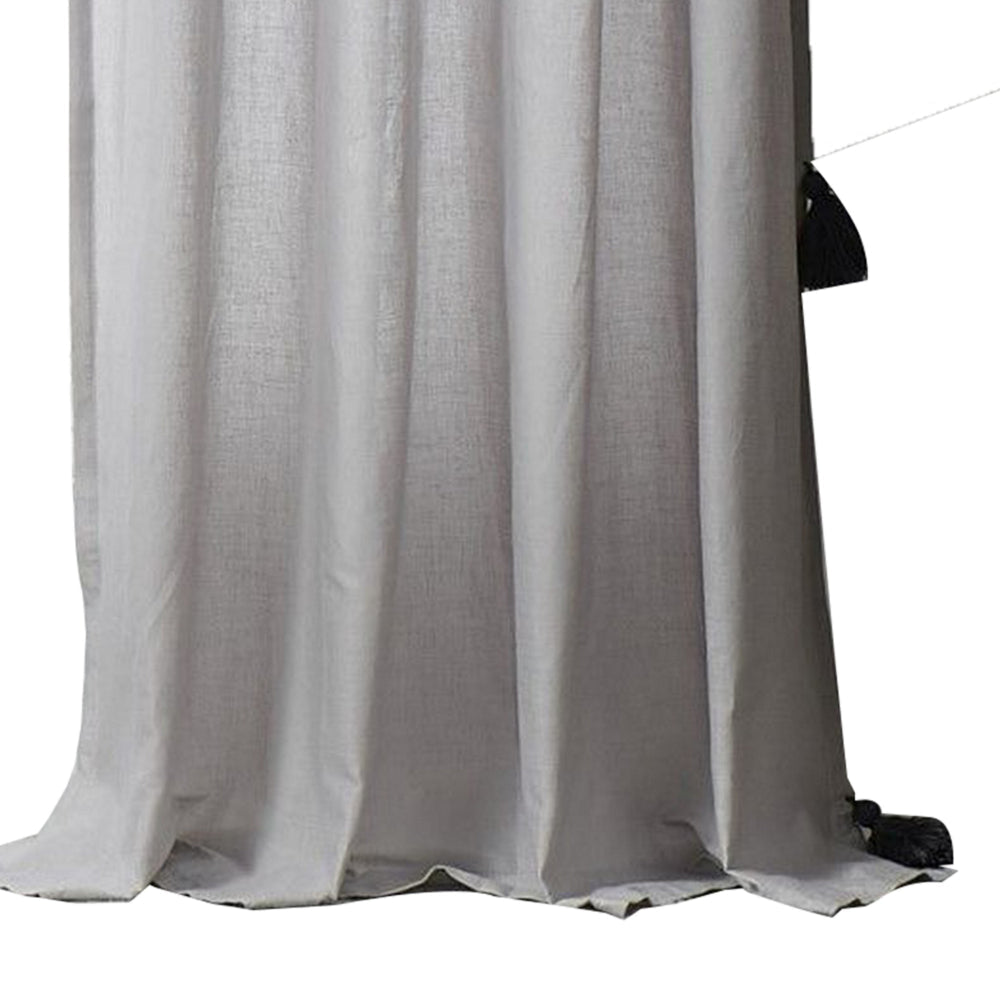 Xumi 4 Piece Window Curtain 2 Panels with Tie Backs Modern Gray Finish By Casagear Home BM313296