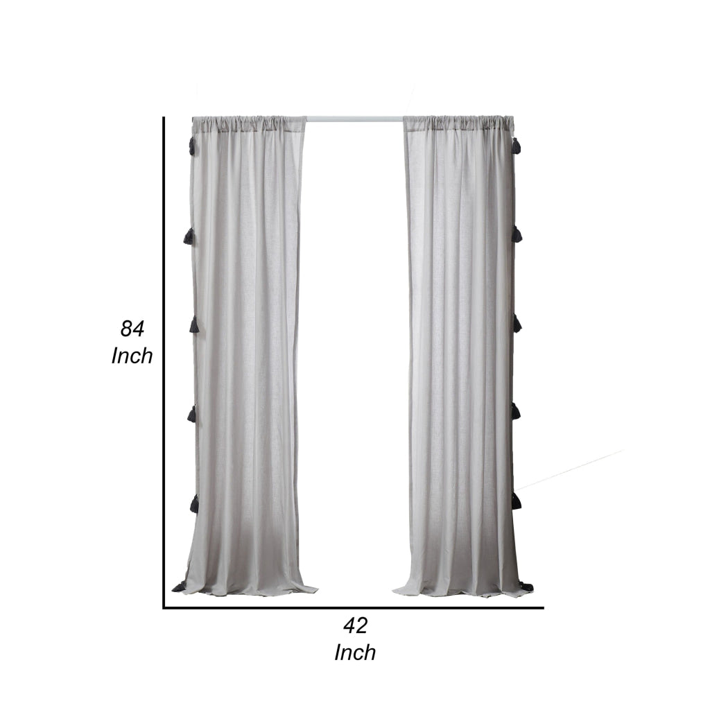 Xumi 4 Piece Window Curtain 2 Panels with Tie Backs Modern Gray Finish By Casagear Home BM313296