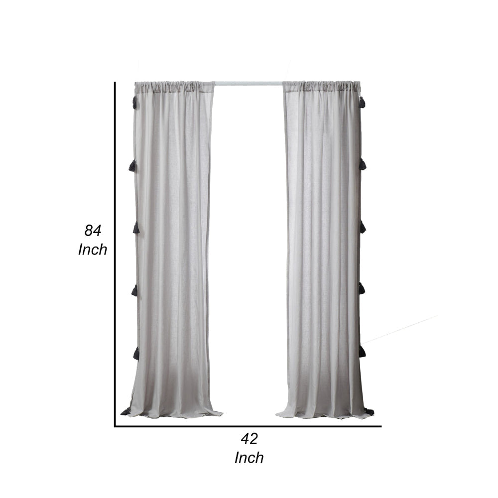 Xumi 4 Piece Window Curtain 2 Panels with Tie Backs Modern Gray Finish By Casagear Home BM313296