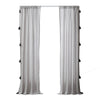 Xumi 4 Piece Window Curtain, 2 Panels with Tie Backs, Modern Gray Finish By Casagear Home