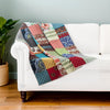 Lily 50 x 60 Inch Quilted Patchwork Throw Blanket, Multicolor Cotton Strips By Casagear Home