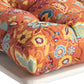 Rov 18 Inch Chair Pad Seat Cushion 3 Layers Spice Orange Flower Print By Casagear Home BM313303