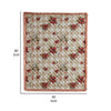 Lire 50 x 60 Inch Quilted Throw Blanket with Fill Windflower Print Red By Casagear Home BM313309