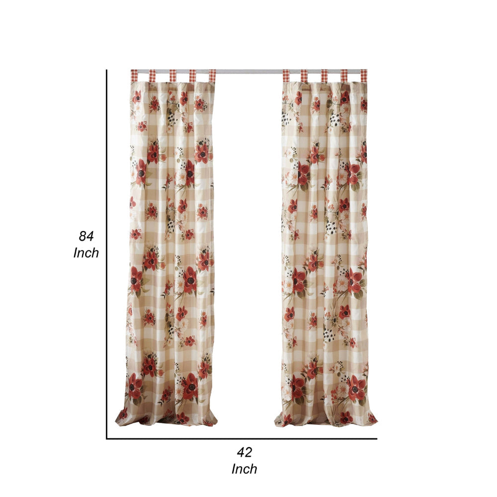 Lire 4 Piece Window Curtain Panel Set Floral Print Modern Multicolor By Casagear Home BM313311