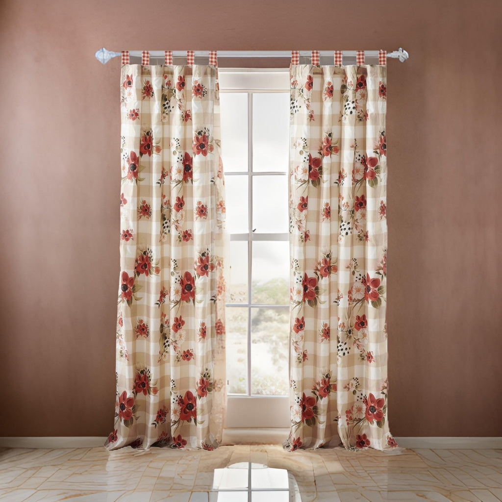 Lire 4 Piece Window Curtain Panel Set, Floral Print, Modern Multicolor By Casagear Home