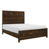 Nibo Queen Size Platform Bed, Modern Rustic, Walnut Brown Solid Wood By Casagear Home