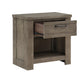 Niti 28 Inch Nightstand 1 Drawer with Handle Open Storage Cubby Gray By Casagear Home BM313322