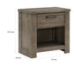 Niti 28 Inch Nightstand 1 Drawer with Handle Open Storage Cubby Gray By Casagear Home BM313322