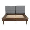 Soly Queen Size Platform Bed Upholstered Back Panel Brown Dark Gray By Casagear Home BM313325