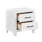 Eby 24 Inch Nightstand 2 Drawers with Black Nickel Handles White Finish By Casagear Home BM313329