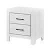 Eby 24 Inch Nightstand 2 Drawers with Black Nickel Handles White Finish By Casagear Home BM313329