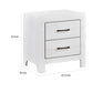 Eby 24 Inch Nightstand 2 Drawers with Black Nickel Handles White Finish By Casagear Home BM313329