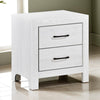 Eby 24 Inch Nightstand 2 Drawers with Black Nickel Handles White Finish By Casagear Home BM313329