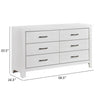 Eby 59 Inch Wide Dresser 6 Drawers with Black Nickel Handles White Finish By Casagear Home BM313330