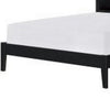 Brite Queen Size Bed Black Faux Leather Upholstered Headboard Low Profile By Casagear Home BM313334