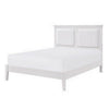 Brite Queen Size Bed White Faux Leather Upholstered Headboard Low Profile By Casagear Home BM313336