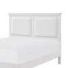 Brite Queen Size Bed White Faux Leather Upholstered Headboard Low Profile By Casagear Home BM313336