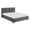 Orra Queen Platform Bed Tufted Dark Gray Polyester Upholstery Solid Wood By Casagear Home BM313337