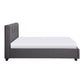 Orra Queen Platform Bed Tufted Dark Gray Polyester Upholstery Solid Wood By Casagear Home BM313337