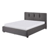 Orra Queen Platform Bed Tufted Dark Gray Polyester Upholstery Solid Wood By Casagear Home BM313337