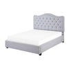 Soha Queen Platform Bed Tufted Gray Polyester Headboard Solid Wood By Casagear Home BM313338