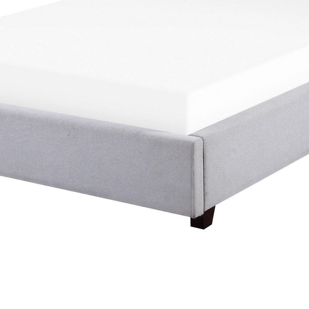 Soha Queen Platform Bed Tufted Gray Polyester Headboard Solid Wood By Casagear Home BM313338