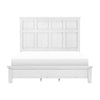 Gemi Queen Size Bed with Headboard Footboard Clean Design White Wood By Casagear Home BM313340