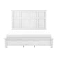 Gemi Queen Size Bed with Headboard Footboard Clean Design White Wood By Casagear Home BM313340