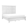 Gemi Queen Size Bed with Headboard, Footboard, Clean Design White Wood  By Casagear Home