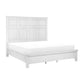 Gemi Queen Size Bed with Headboard Footboard Clean Design White Wood By Casagear Home BM313340