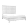 Gemi Queen Size Bed with Headboard Footboard Clean Design White Wood By Casagear Home BM313340