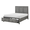 Thiem Queen Size Platform Bed with 2 Storage Drawers Gray Wood Finish By Casagear Home BM313342