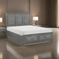 Thiem Queen Size Platform Bed with 2 Storage Drawers, Gray Wood Finish By Casagear Home