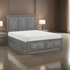 Thiem Queen Size Platform Bed with 2 Storage Drawers Gray Wood Finish By Casagear Home BM313342