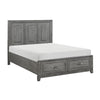 Thiem Queen Size Platform Bed with 2 Storage Drawers, Gray Wood Finish By Casagear Home